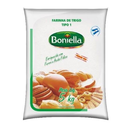 Farinha trigo tipo 1 boniella 5kg