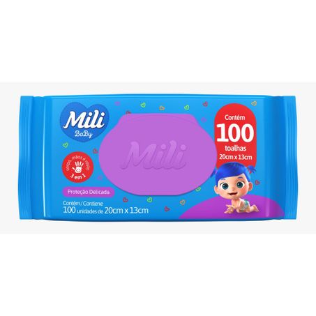 Toalha umedecida mili baby c/100un