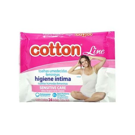 Lenço Umedecido Cotton Line Higiene Íntima Feminina C/24