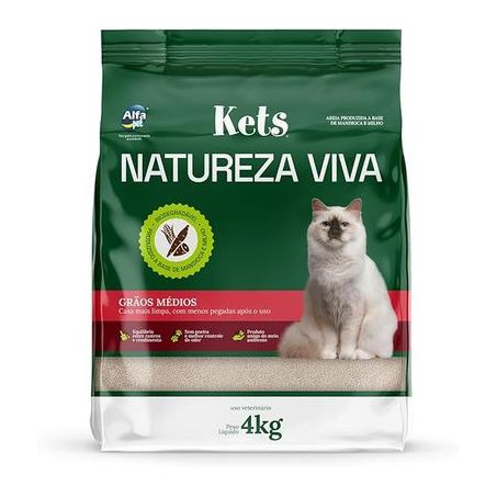 Granulado Sanitário kets Natureza Viva Grãos Médios 4kg