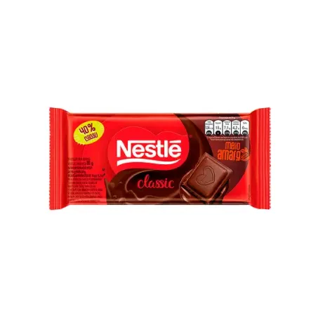 Chocolate nestle 80g classic meio amargo