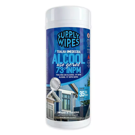 TOALHA UMEDECIDA USO GERAL COM ÁLCOOL SUPPLY WIPES