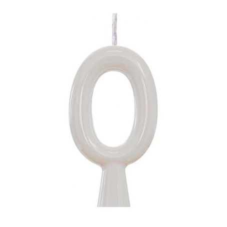 Vela Aniversário Alegria Tubular Lisa N.0 Branco