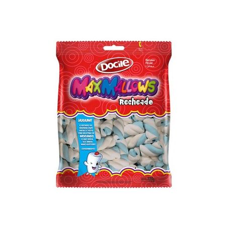 Marshmallow docile recheado az/bco 220g