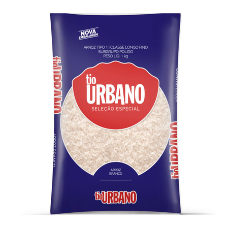 Arroz Tio Urbano Branco Pacote 1Kg