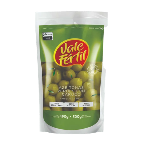 Azeitona Verde Vale Fértil Ascolana Com Caroço 300g