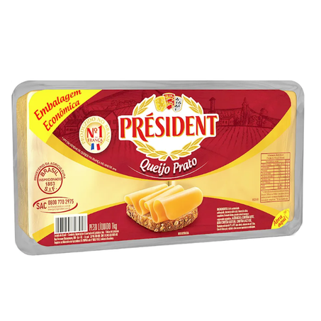 QUEIJO PRESIDENT PRATO LANCHE -1KG FATIADO