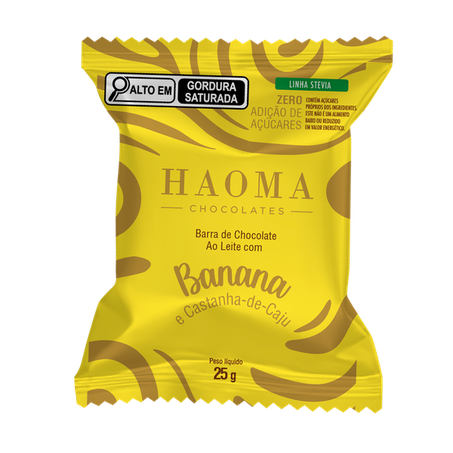 Chocolate Haoma ao Leite Com Banana e Castanha-de-Caju 25g