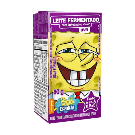 Leite fermentado elege bob esponja uva 80g