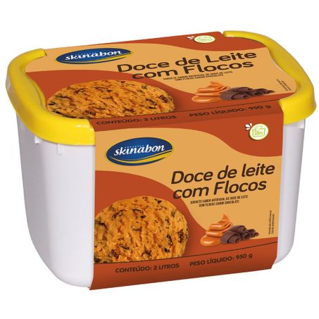 Sorvete skinabon pote 2 l doce de leite