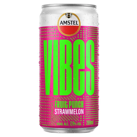 DRINK ALCOÓLICO AMSTEL VIBES MELÃO&MORANGO LT 269M