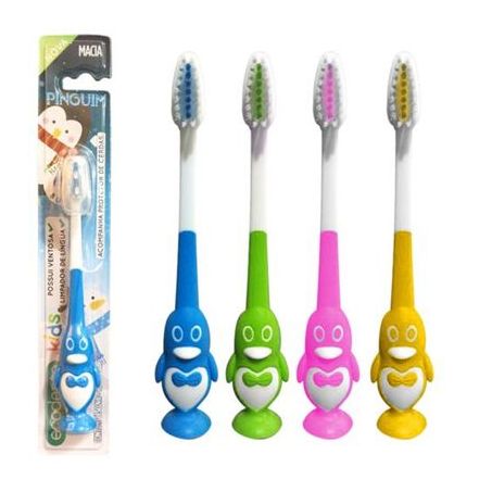 Escova Dental Inova Kids Pinguim Macia Embalagem 1UN