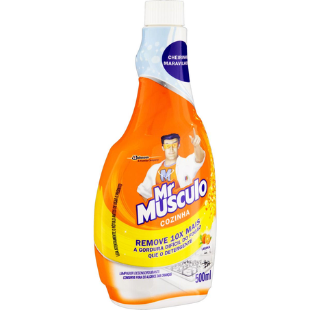 Limpador Mr. Músculo 500ml - Desengordurante - Laranja - Refil