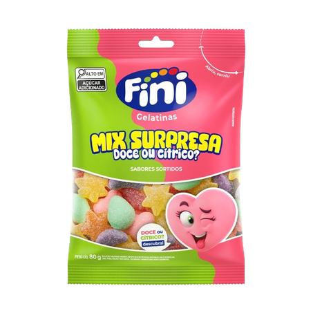 BALA DE GELATINA MIX SURPRESA SORTIDO FINI 80 G   