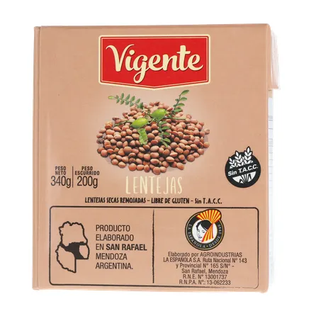 LENTILHA EM CONSERVA IMPORTADO DA ARGENTINA VIGENTE TP 200G 360-19
