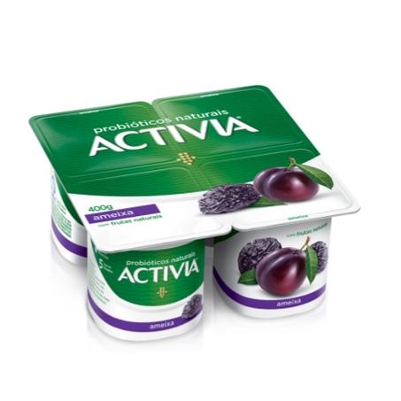 Leite ferm danone activia ameixa 340g