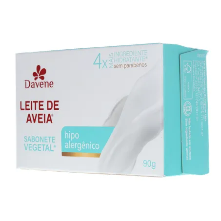 Sabonete Barra Vegetal Davene sem Perfume Leite de Aveia Clássico Caixa 90gr 360-22