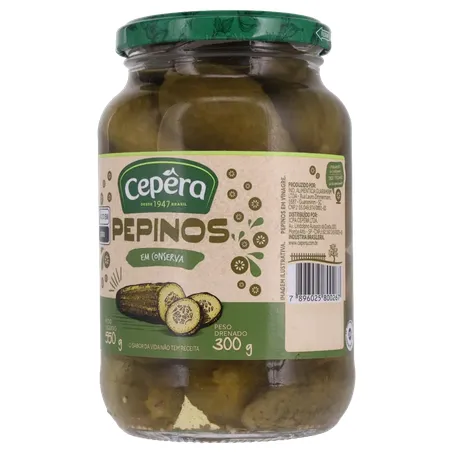 Pepinos em Conserva Cepêra Pote de Vidro 300gr 360-3