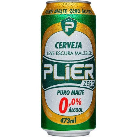 Cerveja latao 473ml plier malzbier zero alcool un