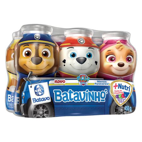 Pack leite fermentado desnatado batavinho com 6 unidades