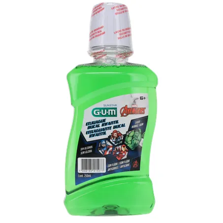 ENXAGUANTE BUCAL SUNSTAR GUM AVENGERS BUBBLE GUM 250ML 360-35