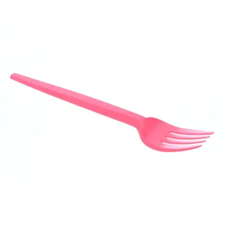 Garfo Plástico Sobremesa Rainha Rosa C/10