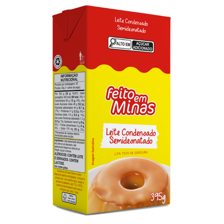LEITE CONDENSADO FEITO EM MINAS SEMIDESNATADO TP 395G