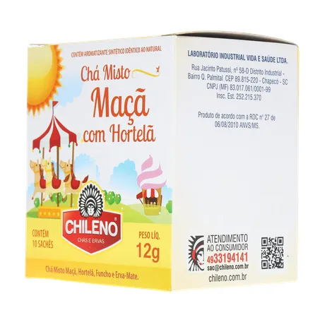 Chá Misto Chileno Maçã com Hortelã Sachê 1.2gr - Caixa com 10un - 12gr 360-5