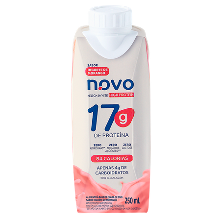 Bebida à Base da Clara de Ovo N.Ovo Sabor Iogurte de Morango 250ml