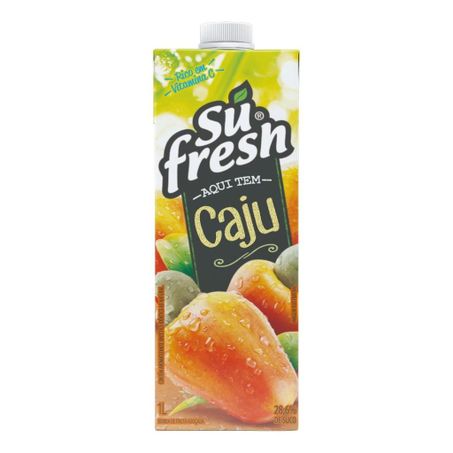 Bebida de Fruta Adoçada Su Fresh Caju Caixa com Tampa 1lt