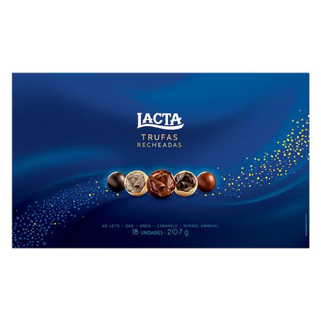 TRUFA DE CHOCOLATE SORTIDA LACTA COM 18 UNIDADES