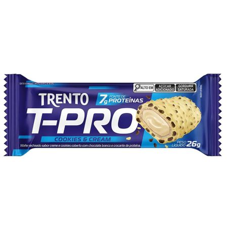 Chocolate wafer trento proteínas t-pro sabor cookies & cream 26g