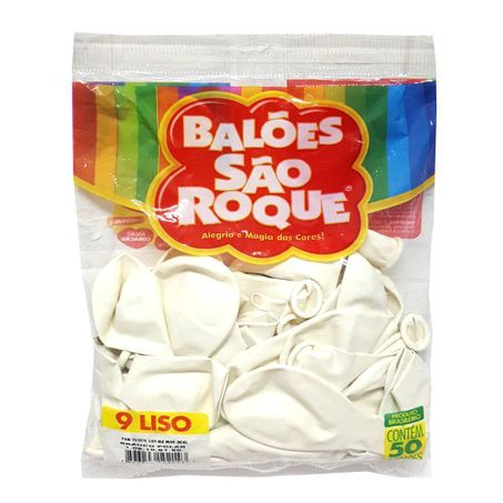 BALAO SAO ROQUE 9 LISO BRANCO C/50UN