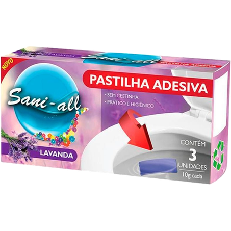 DESODORIZANTE SANI-ALL PASTILHA ADESIVA COM 3UN