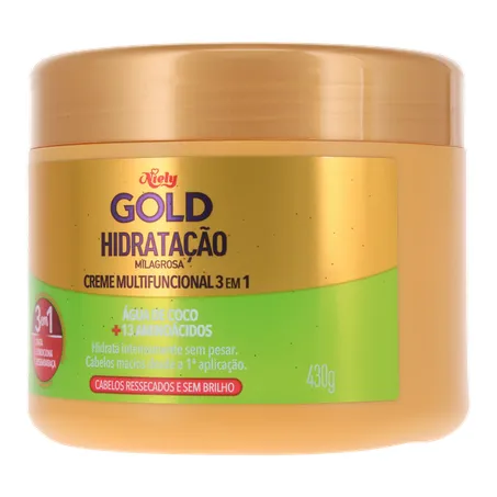 Creme de Tratamento Niely Gold Água de Coco 430g 360-2