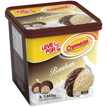 Sorvete cremoso bombom 3lt