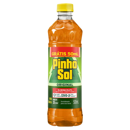 Desinfetante Pinho Sol Leve 500ml, Pague 450ml - Original
