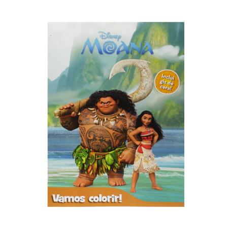 LIVRO VITROLA DISNEY VAMOS COLORIR MOANA