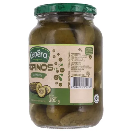 Pepinos em Conserva Cepêra Pote de Vidro 300gr 360-5