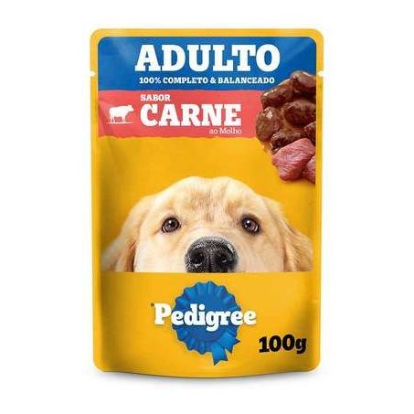 Ração pedigree sachê adulto carne ao molho 100g
