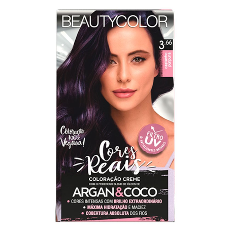 COLORAÇÃO BEAUTYCOLOR 3.66 CASTANHO PURPURA