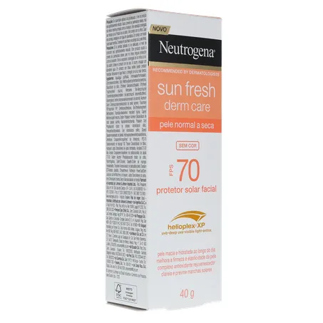 PROTETOR SOLAR FACIAL NEUTROGENA SUN FRESH DERM CARE SEM COR FPS 70 40G 360-32