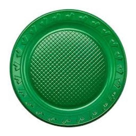 PRATO REGINA PLAST 15CM VERDE C/10