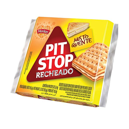 Biscoito recheado misto quente pit stop marilan 91g