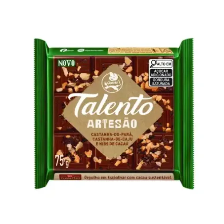 CHOCOLATE GAROTO 75G TALENTO ARTESAO