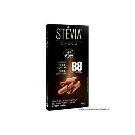 CHOCOLATE  STEVIA 88 CACAU 80G