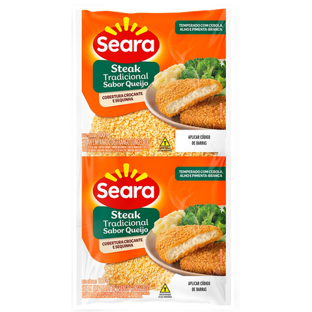 STEAK DE FRANGO EMPANADO SEARA SABOR QUEIJO 100G