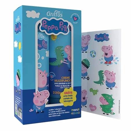 Sh Griffus 220ml Peppa Pig George + Cr Pentear Cabelo e Corpo