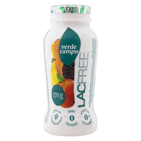IOGURTE MAÇÃ, BANANA E MAMÃO ZERO LACTOSE VERDE CAMPO LACFREE