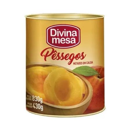 Pessego metades calda divina mesa 830g